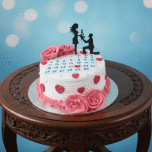 Anniversary Cake with couple topper