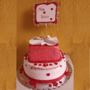 Engagement Semi Fondant Theme Cake