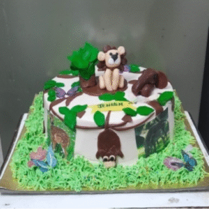 Jungle Theme Cake with Semi Fondant