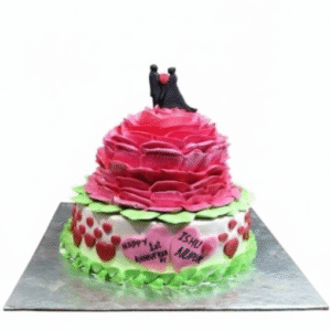 Rose with Love Anniversary  Cake